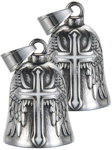 Image of Motorcycle Bell Guardian Angel Charm - Weather-resistant Good Luck Gremlin Bells With Gift Box, Legend Card, Keychain