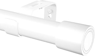 Barras De Cortinas Habitación Barra Cortina Blanca Curtain Rod Con Soportes Decorativa Para Dormitorio Sala De Estar Comedor Oficina Blanco 62-293CM