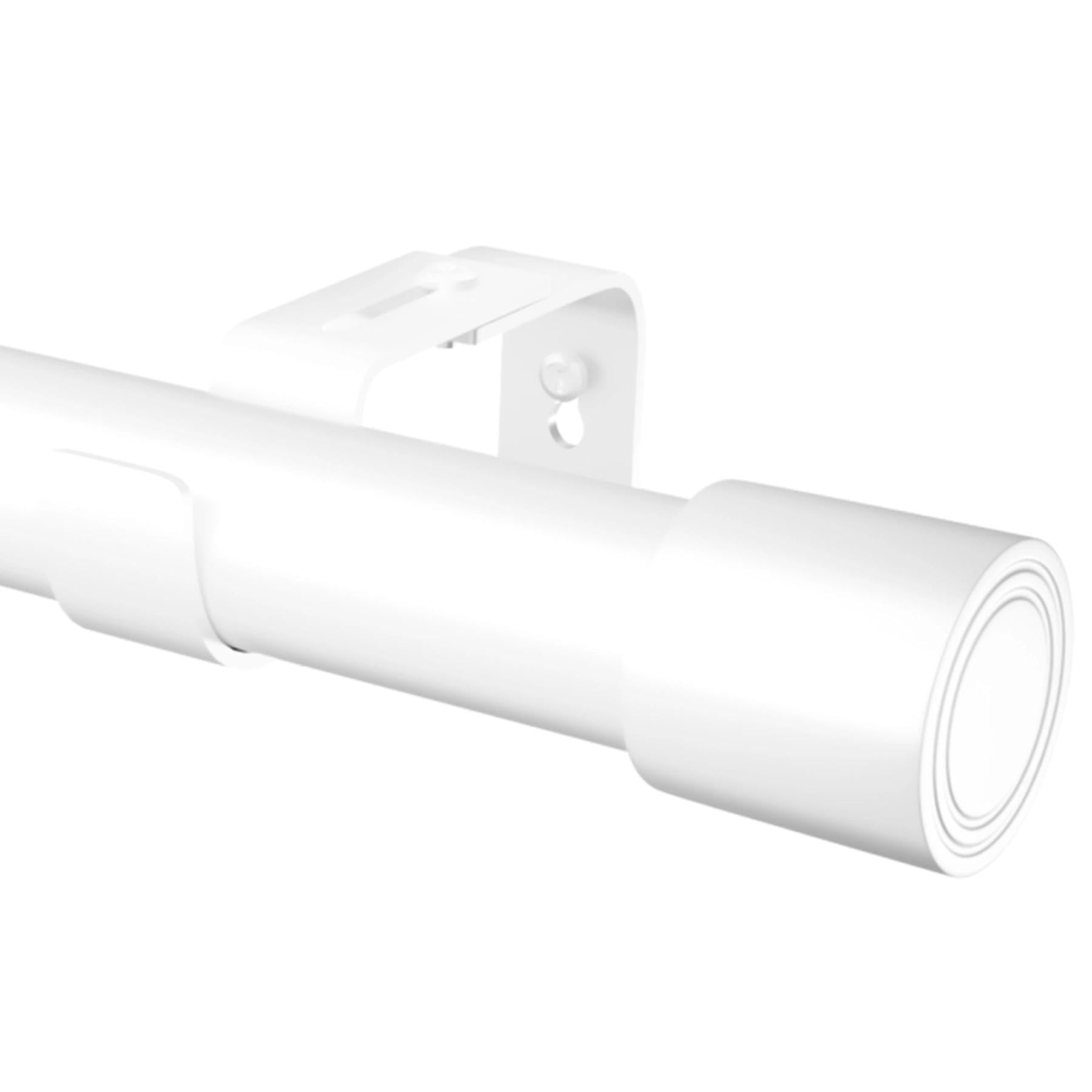 Barras De Cortina Barra De Cortinas Salon Curtain Rod Con Bola Decorativos y Soportes Conjunto De Accesorios De Acero Inoxidable Para Dormitorio Salón Cocina Oficina Blanco 71-143CM