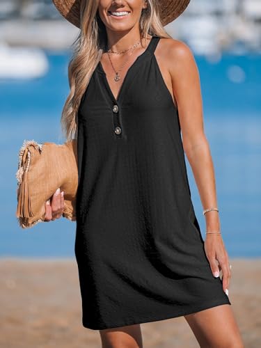 CUPSHE Women Swim Coverup Sleeveless Eyelet Summer Beach Coverup Dress4