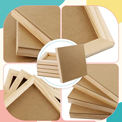 Fswcck 10 Pack 6X6 Wood Panel Boards, Unfinished Blank Wooden Canvas Cradled Painting Panel Boards For Crafts, Painting Canvas, Diy Art Projects, Pouring, Arts Use With Oils, Acrylics #TOP2