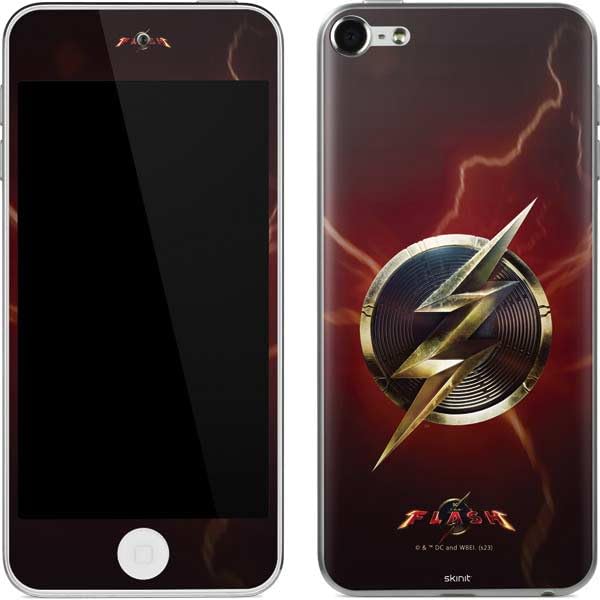 Skinit Decal MP3 Player Skin Compatible with iPod Touch (6th Gen 2015) - Officially Licensed Warner Bros The Flash Movie: Logo Poster Design