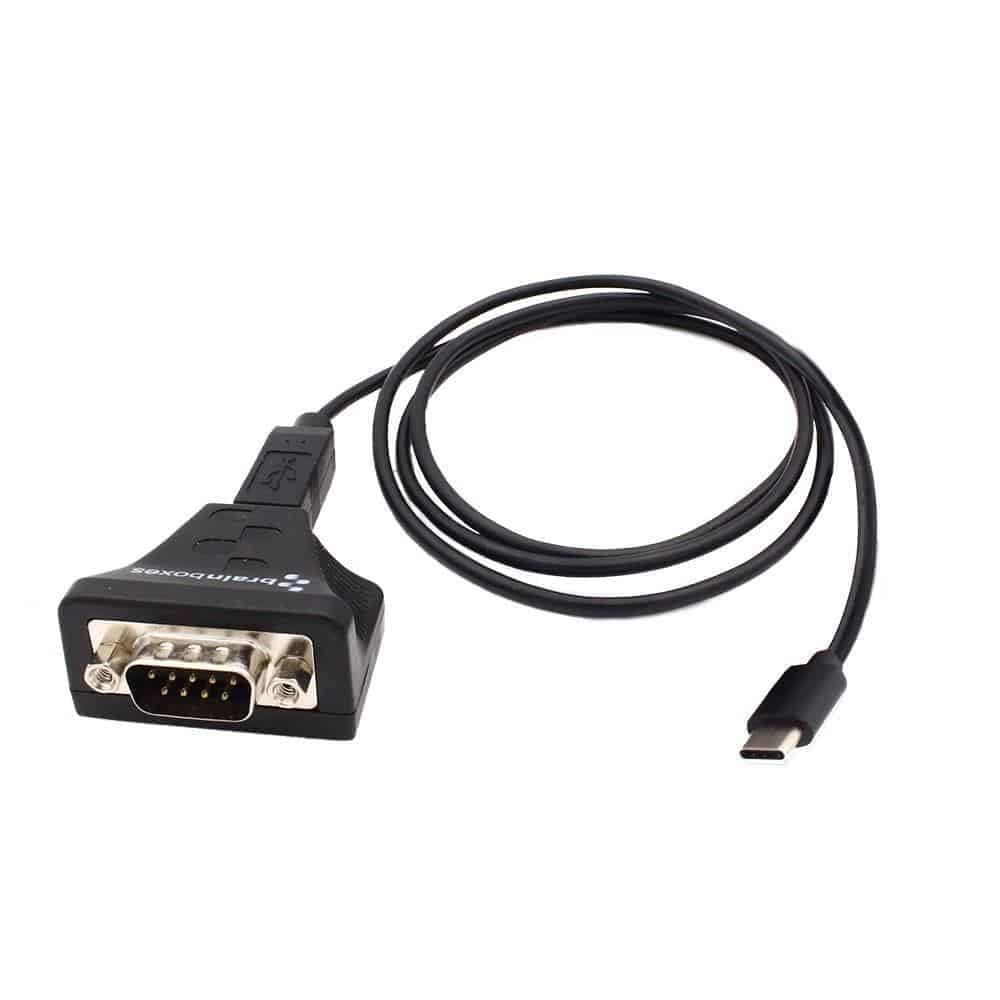Brainboxes Adaptador USB-C a serie de 1 puerto RS-232 US-735, USB-C, RS232, W126206961 (adaptador US-735, USB-C, RS232, 1 m, negro)