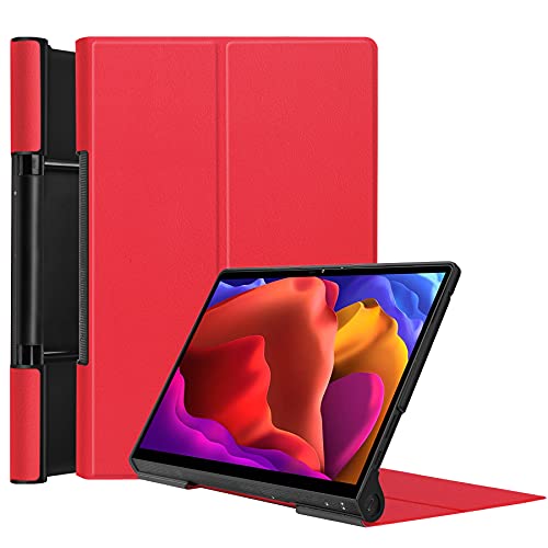 Case2go - Funda Compatible con Lenovo Yoga Tab 13 (2021) - con función de Soporte - Poliuretano/TPU Caso - Rojo
