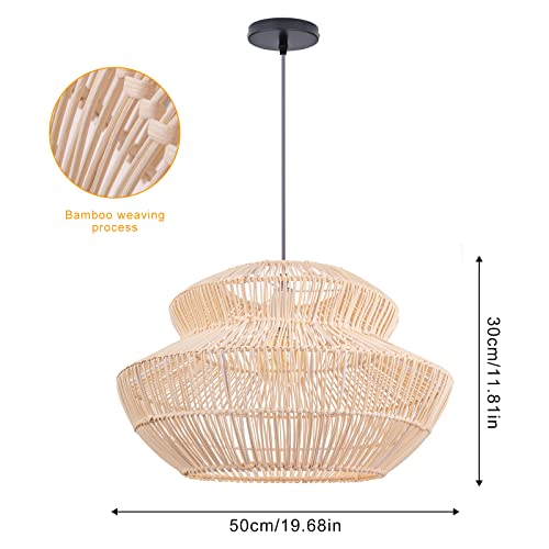 Arturesthome Hand Woven Rattan Pendant Light, Farmhouse Hanging Light Ceiling Chandelier Boho Coastal Lighting Fixture, Lamp Shades Decorative Crafts for Kitchen Island Sink - Image 7