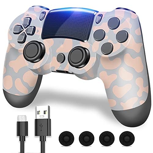 falafaso Joystick P4, Wireless P4 Controller for Play4,Pro,PC,Slim, P4 Pro Console with 3.5mm and Audio Jack, P4 Remote Control with D-pad and Six-Axis Motion Sensor (Grey)