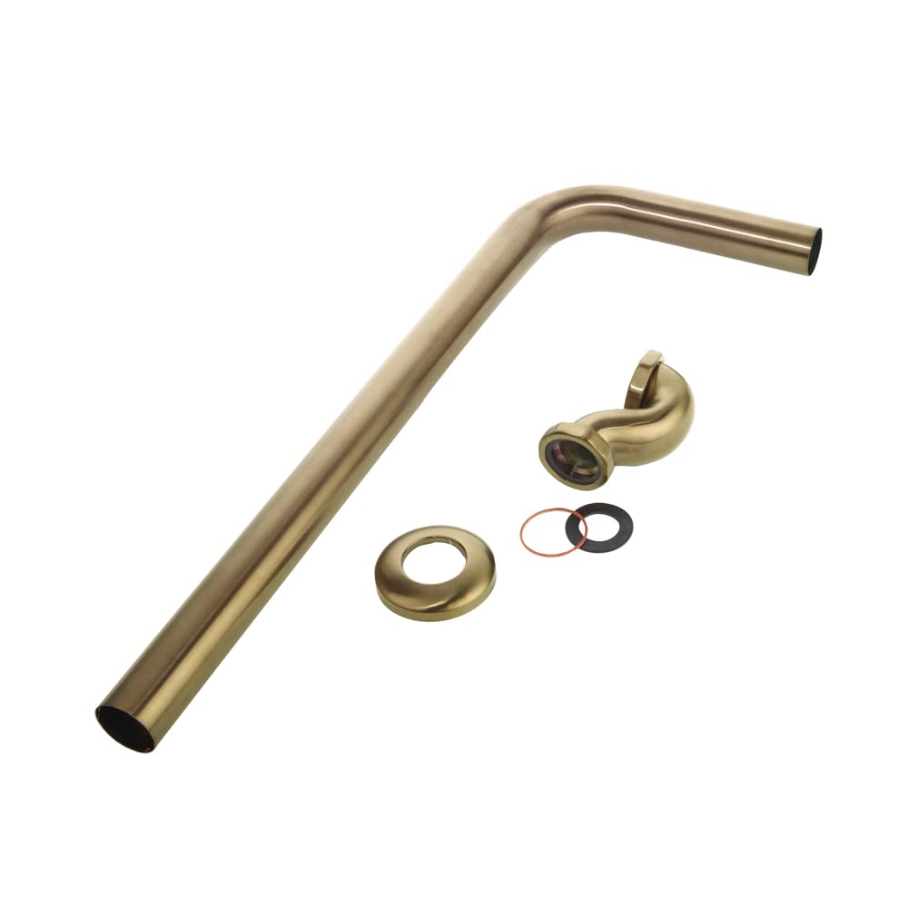 Milano Brushed Brass Elizabeth Shallow Seal Bath Trap And Outlet Pipe