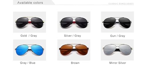KINGSEVEN Pilot Polarized Sunglasses for Men Aluminum Magnesium Vintage Glasses UV400 Protection7720-3 (Golden gray) - Image 6