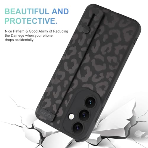 Image of Compatible with Samsung Galaxy S25 Plus Case with Strap Wrist Black