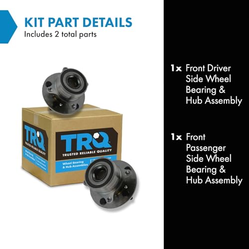 Image of TRQ Front Left and Right Wheel Bearing and Hub Assembly Set 2 Piece Compatible with 2007-2013 Acura MDX 2010-2013 ZDX 2009-2015 Honda Pilot