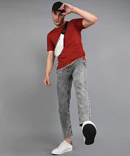 Image of Urbano Fashion Men Mid Rise Regular Fit Washed Jogger Jeans Stretchable