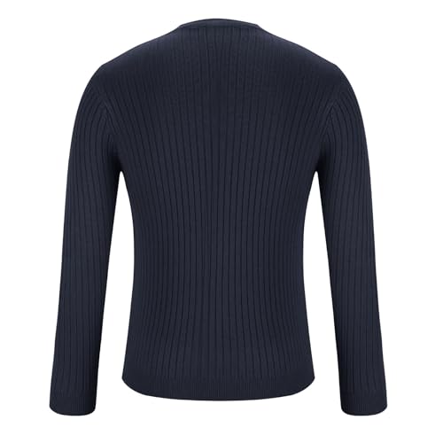 Mens Crewneck Cable Knit Sweater Long Sleeve Pullover Sweaters Textured Sweater Dress Casual Pullover Fall Winter Tops4