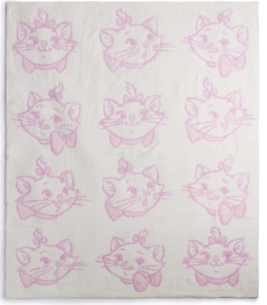Image of Jay Franco Kids Feather Knit Blanket - 50 inch x 60 inch Inch Soft & Cozy Plush Throw for Bedroom & Couch Decor, Official Licensed Product, White - Aristocats