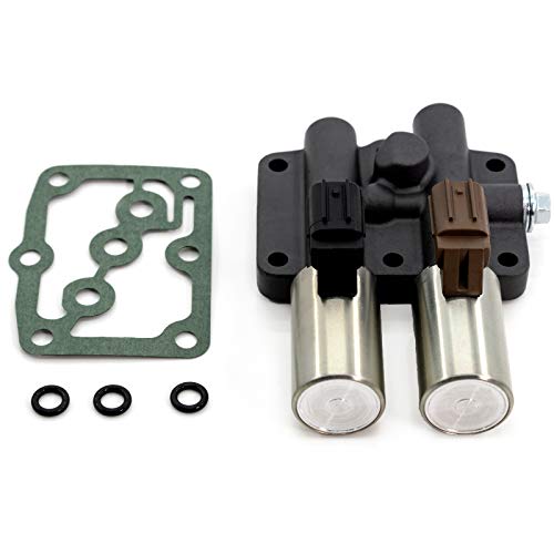 WEILEITE Transmission Dual Linear Shift Solenoid & Gasket Compatible With Honda Acura Accord Odyssey Prelude Pilot Replaces 28250-P6H-024
