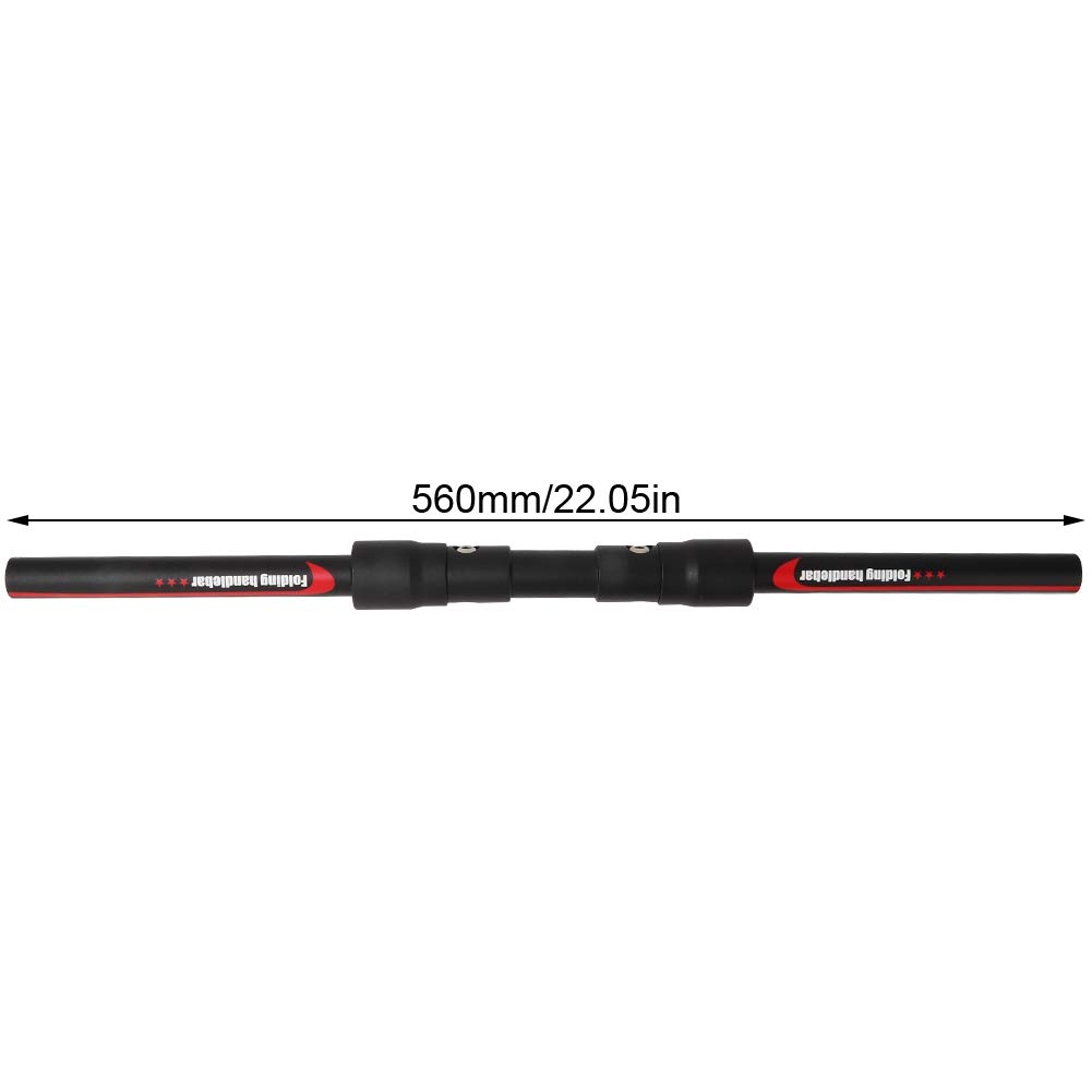 Guidon de vélo pliable en alliage d'aluminium à dégagement rapide pour vélos pliants et scooters de route, montagne, 560/660 mm (rouge, 25,4/31,8 x 560 mm
