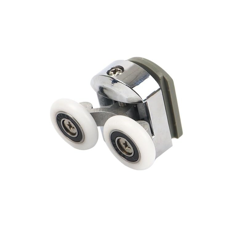 WANGSHAOWEI Shower Door Rollers 23mm 25mm Electroplated Aluminum Alloy Bouncing Wheel Upper And Lower Double Bathroom Glass Door Roller Hardware Door Rollers Shower Door Wheels(25mm-01)