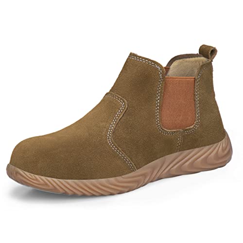 Brown Suede Platform Chukka Boots for Men Casual Comfortable Round Toe Anti-Slip Ankle Booties Lightweight Shoes3