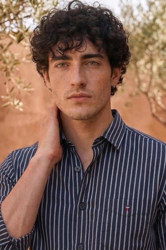 Image of Louis Philippe Men's Slim Fit Signature Oxford Easy Care, Natural Stretch Full Sleeve Stripe Casual Shirt