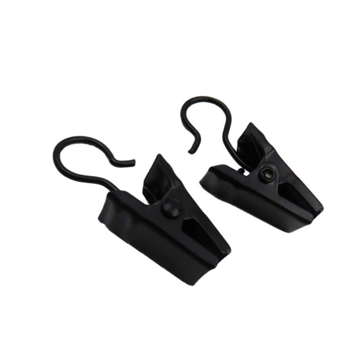 Levemolo 100pcs Black Curtain Clips with Hooks Electroplating Iron Drapery Rings Easy Install Curtain Hangers for Small Pocket Curtains