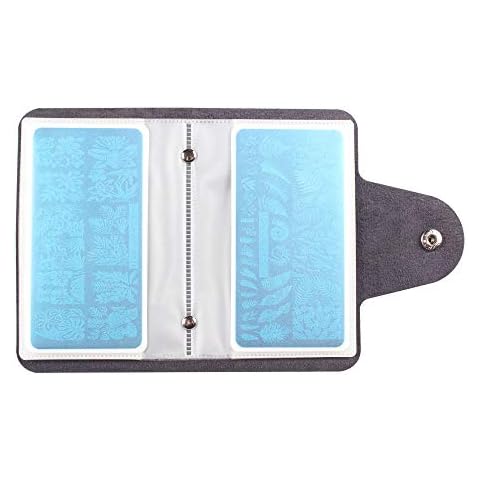 FingerAngel 20Slots Nail Stamping Plate Case Double Side Nail Art Image Holder 6X12CM Size Rectangular Nail Art Plate Organizer Cover