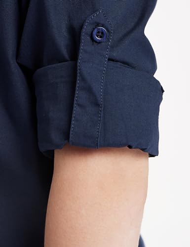 Image of Amazon Brand-Symbol Boy's Cotton Regular Shirt (Symaw22Shr02 Navy 2 6-7 Years)