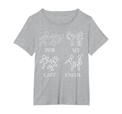 Per My Last Email Boxing Pun Office Worker Sarcastic Boxer T-Shirt, Women's Plus, Heather Grey, 5X