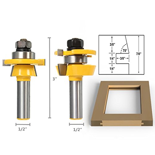 Rb11 Shaker ukośna szyna i styl Glue Joint Router Bit do szafy, drzwi 1/2 cala