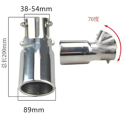 Embout d'échappement pour rénover un pot abîmé entrée réglable 38-54mm - 4