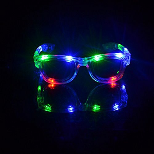 1 Pair of LED Flashing Light Up Party Retro Aviator Glasses Shades (Multi Color)
