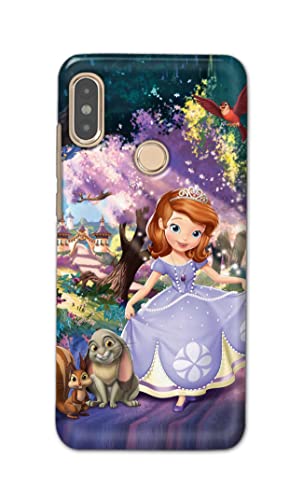 Image of PRINTFIDAA Cartoon Little Girl with Crown and Pet Animals Printed Designer Hard Case for Redmi Note 5 Pro Back Cover -(e) RPM1008