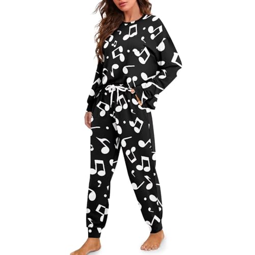 Image of Women's Pajamas Set Soft 2 Piece Loungewear Long Sleeve Pj Set Matching Sleepwear with Pockets for Women Plus Size