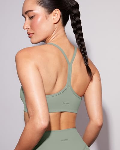 Image of PAVOI ACTIVE Yoga Racerback Bras for Women - Buttery Soft Low Support Scoop Neck Y-Back Thin Strap Sports Bra - FlexFlow