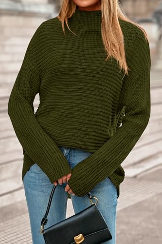 PRETTYGARDEN Womens Sweaters Fall Fashion 2025 Oversized Long Sleeve Mock Neck Chunky Knit Pullover Tops Winter Clothes4