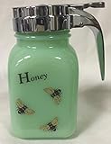 Honey Dispenser - Jadeite - American Made - Mosser Glass USA (Honey Bees)