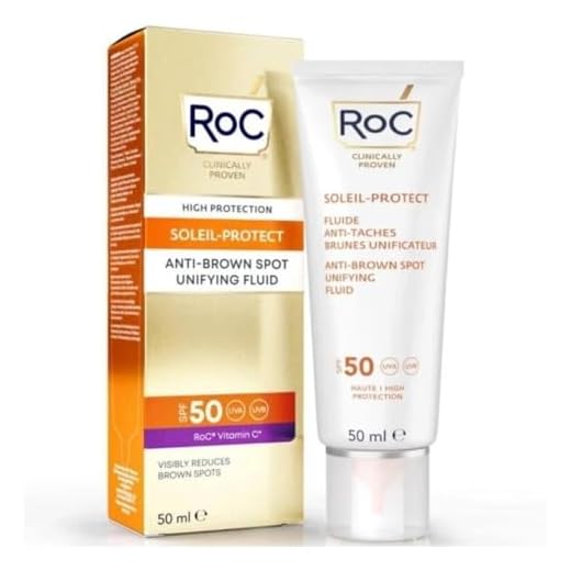 RoC - Soleil-Protect Fluido Unificante Anti-Macchie Brune SPF 50 - Crema Idratante Viso con Vitamina C - Riduce le Macchie Marroni - 50 ml