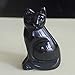 2‘’ Hand Carved Mixed Gemstone Crystal cat Animal Figurine Animal Carving (Black Obsidian)