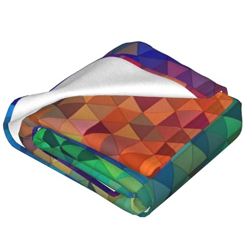 Couverture super douce arc-en-ciel en micro polaire légère - 4