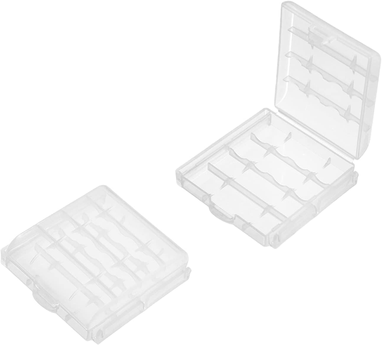Fielect 4 x AA/AAA Battery Storage Case Holder Organizer Box Transparent 4Pcs