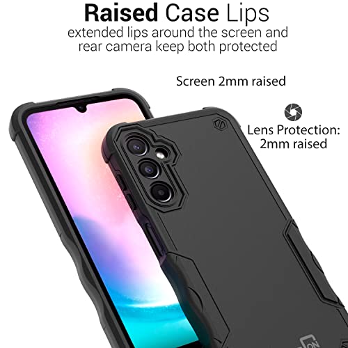 Coveron Heavy Duty Designed For Samsung Galaxy A24 Case, Rugged Military Grade A Hard Plastic Hybrid Tpu Skin Grip Protective Rigid Tough Cover Fit Samsung Galaxy A24 Phone Case - Black #TOP3