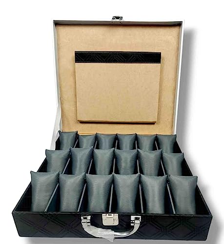 ADEENA Watch Case Box (Organizer) Holder for Men and Women in Royal Color’s with 18 Slots Watch Box Style