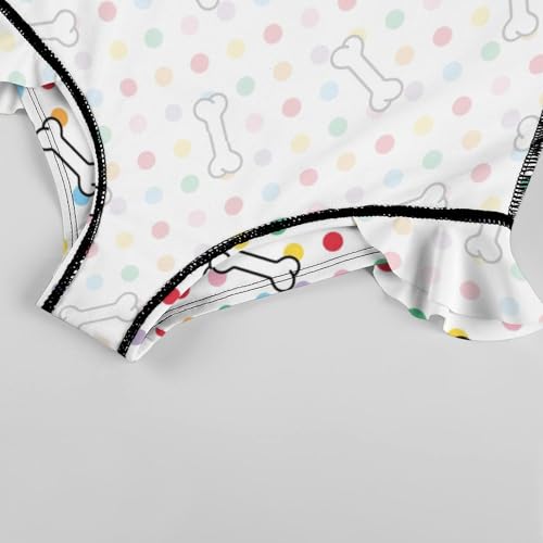 Image of Girls One Piece Swimsuit Polka Dots Ruffles Swimwear Bathing Suits 3-12 Years