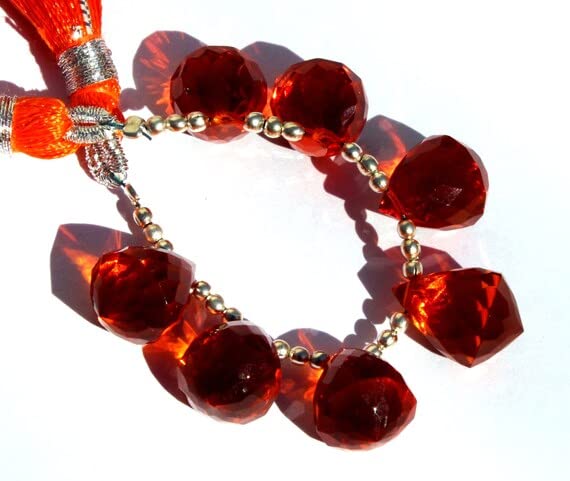 Orange quartz faceted chandelier briolettes pour la création de bijoux uniques