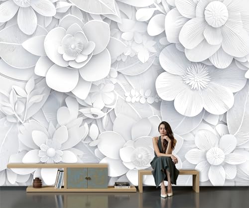 Papier peint panoramique relief floral pour illuminer un mur sombre et moderniser une chambre