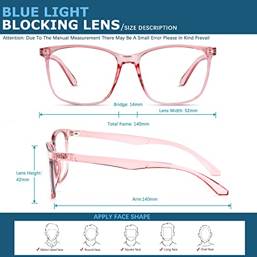 Image of Oilway Blue-Light Blocking Glasses Computer Reading /Gaming /TV /Phones Glasses Fashion Anti Eyestrain Glasses for Women Men(D3 Black + Transparent + Pink)