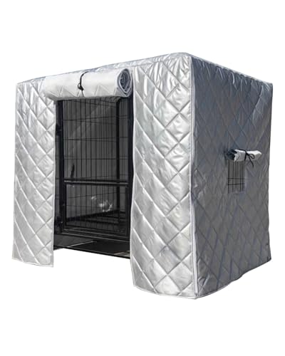 ZIMGOD Warm Dog Crate Cover 24inch 30inch 36inch 42inch 48inch, Thermal Cotton Pet Cage Kennel Cover, Cat Rabbit Cage Privacy Cover for Cold Weather(76x48x53cm (30x19x21in))