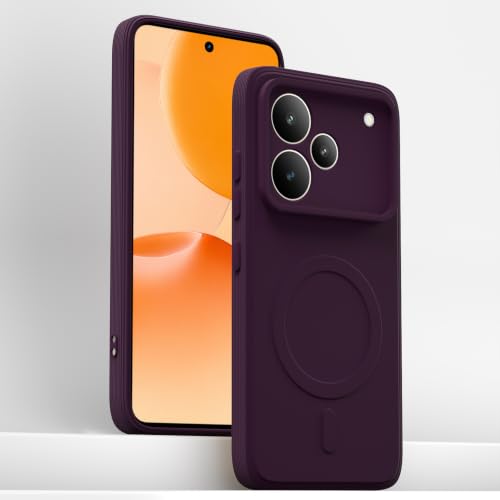 Image of Pikkme Back Cover for Realme P4 Pro 5G Soft Matte Silicone Mag-Safe Design (Mag-Safe Not Support) Camera Protection | Slim Fit Bumper Cover (Purple)