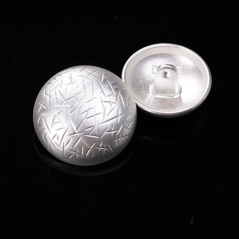 Botones Vintage, 20 Piezas rayadas for Ropa, cárdigans, Abrigos y proyectos de Manualidades(Silver,15 mm)
