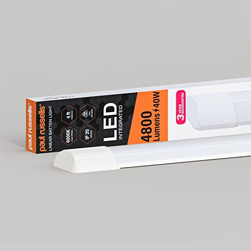 Paul Russells 4ft LED Batten, 4000K, 40W