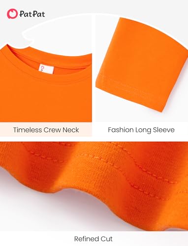 Image of PATPAT Boys Long Sleeve Shirts Cotton Solid Crew Neck Basic Shirts 5-16 Years
