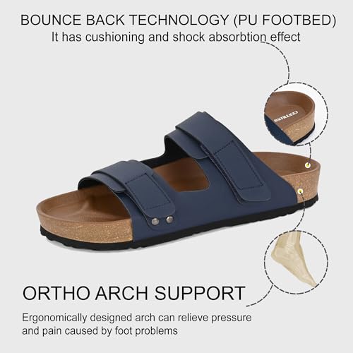 Image of Centrino Men's Berkin-Style Slip-On Sandals | Open Toe Design | Soft PU Footbed | Lightweight & Comfortable | Arch Support | On-Grip Sole | Casual Outdoor Wear (9207)